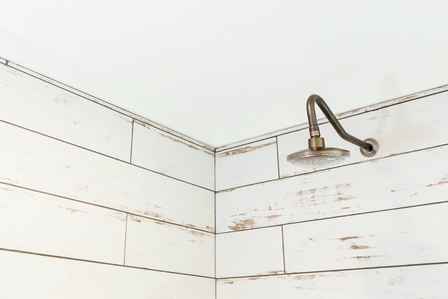 Tiled bathroom shower