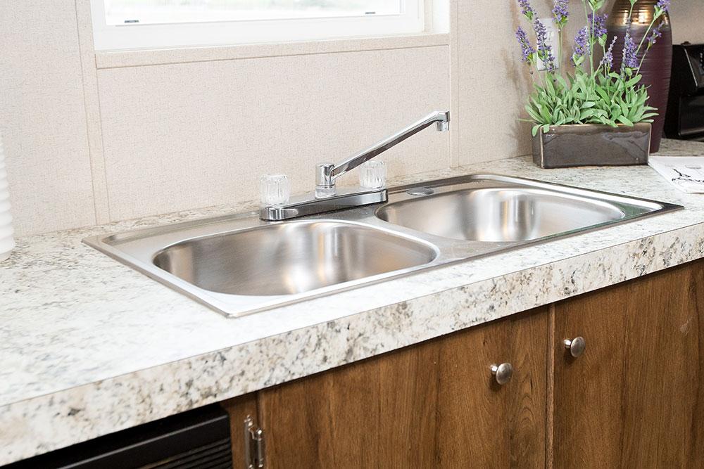 Tru Home Satisfaction model mobile home kitchen sink