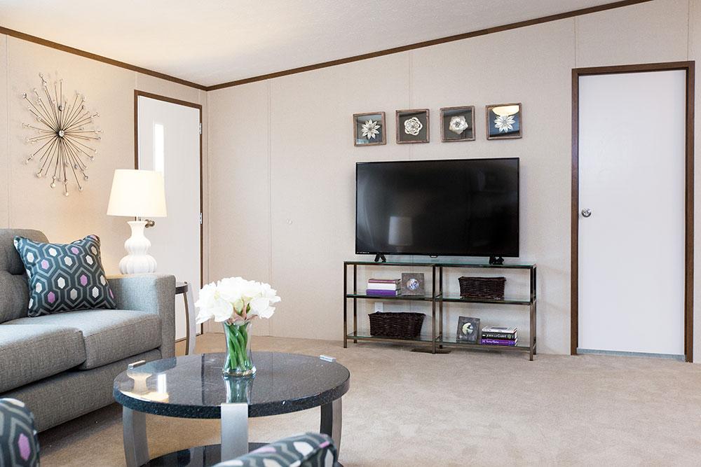 Tru Home Satisfaction model mobile home living room