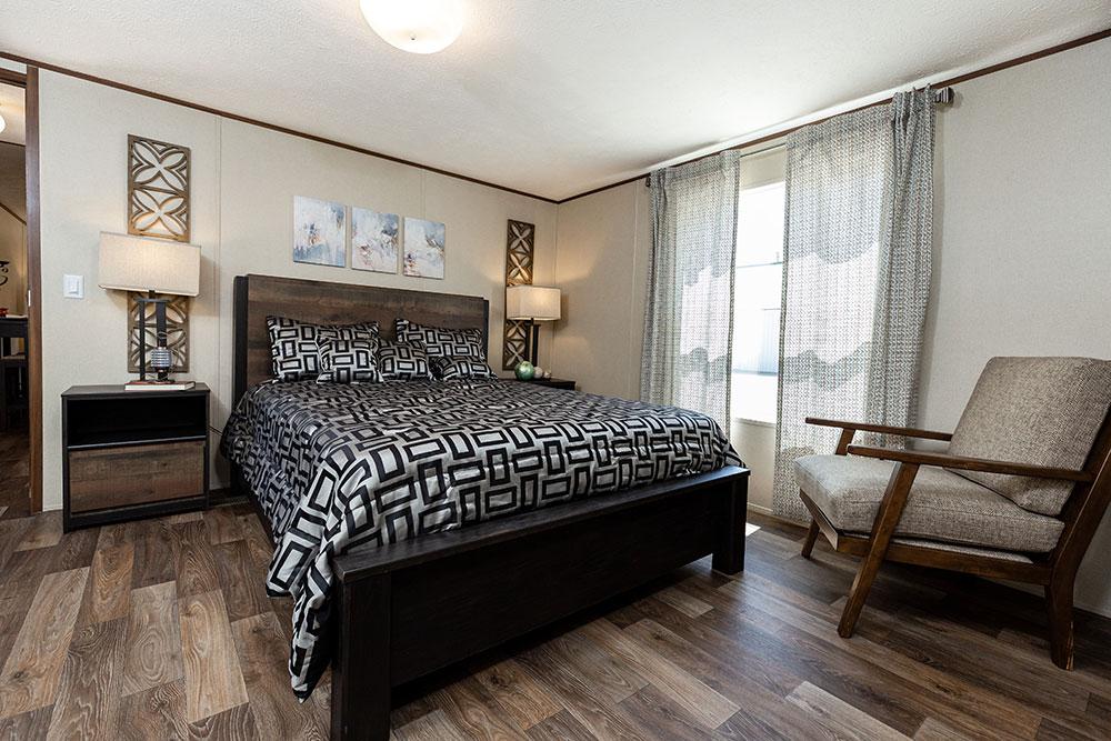 Tru Homes Grand model mobile home primary bedroom