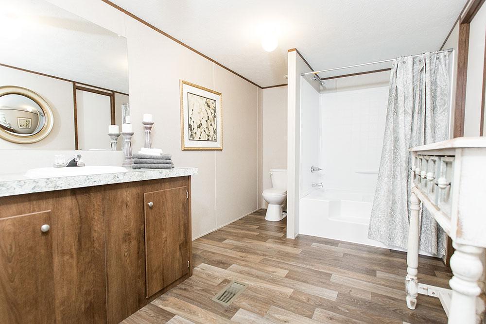 Tru Homes Pride mobile home primary bathroom