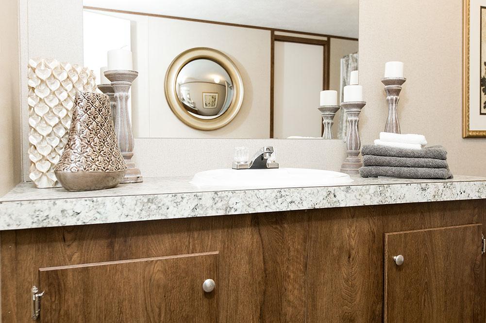 Tru Homes Pride mobile home primary bathroom