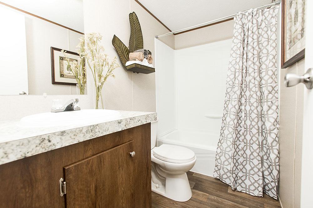 Tru Homes Pride mobile home primary bathroom