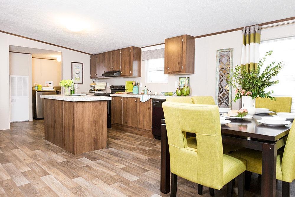 Tru Homes Thrill model mobile home kitchen dining room