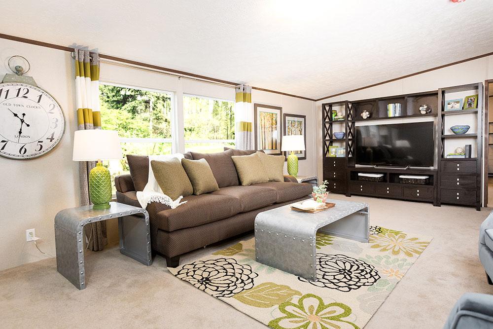 Tru Homes Thrill model mobile home living room