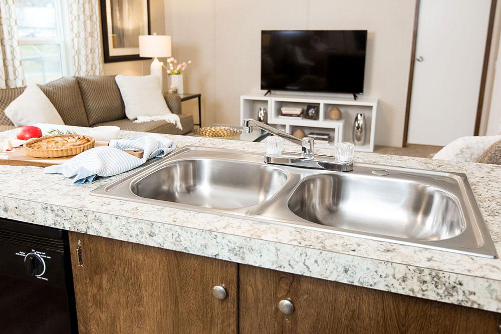 Tru Home Bliss model mobile home kitchen sink