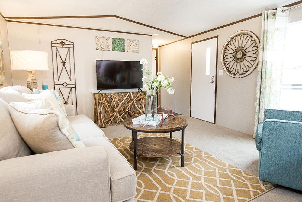 Tru Home Delight model mobile home living room